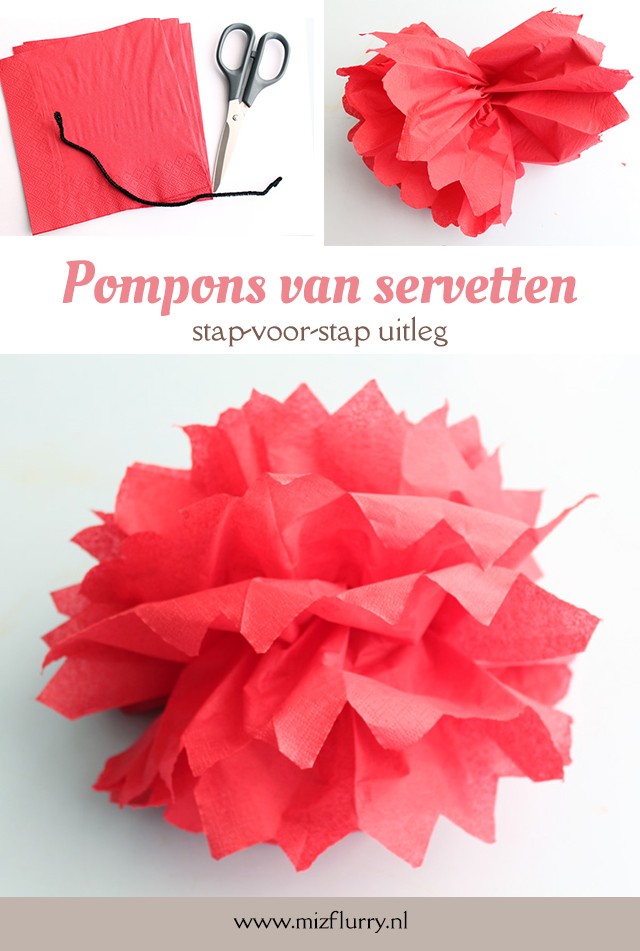 pompons servetten tutorial pinterest