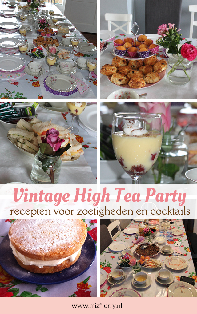 vintage high tea party recepten zoetigheden cocktails pinterest