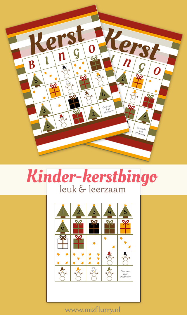 kerstbingo kinderen pinterest