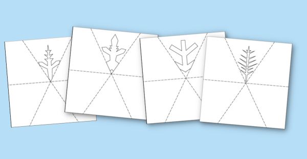 Papieren sneeuwvlokken patronen uitgelicht