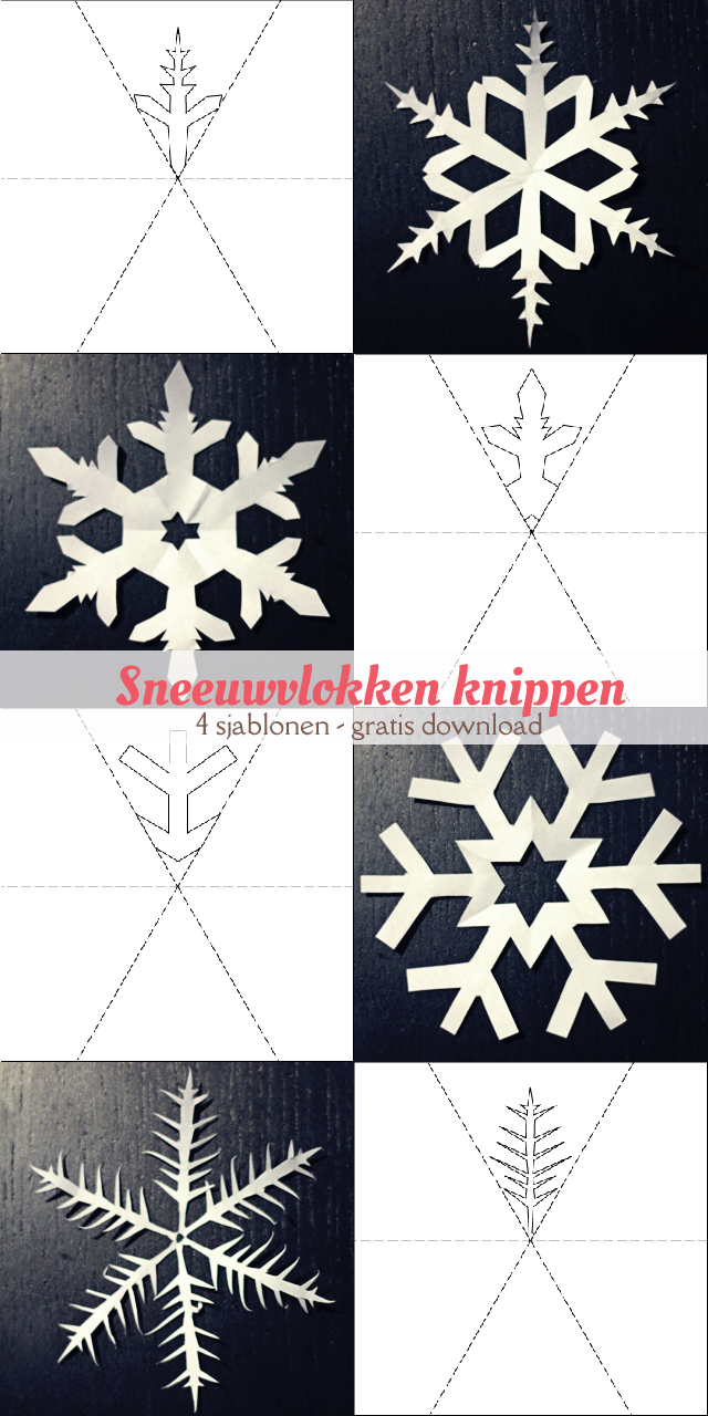 patronen papieren sneeuwvlokken knippen pinterest