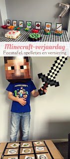 Minecraft verjaardag - spelletjes en versiering