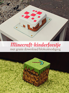 Minecraft kinderfeestje - met gratis download blokuitnodiging