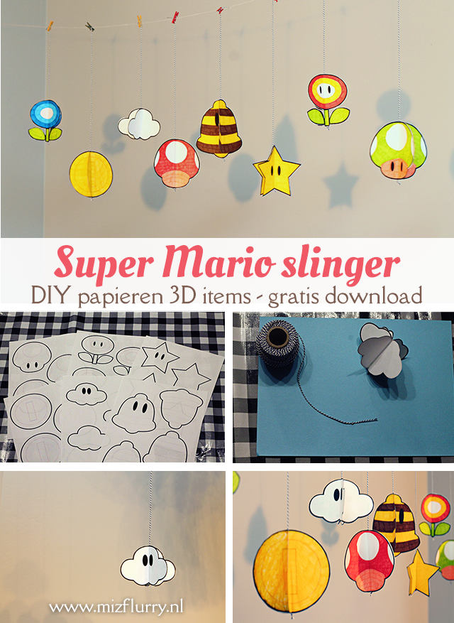 Super Mario slinger. DIY papieren 3D items - gratis download.