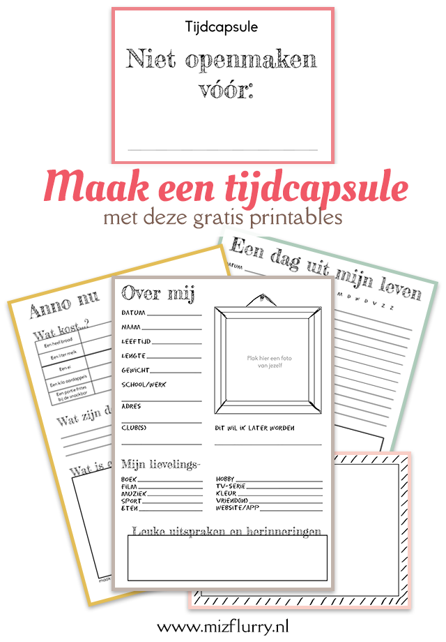 tijdcapsule gratis printables