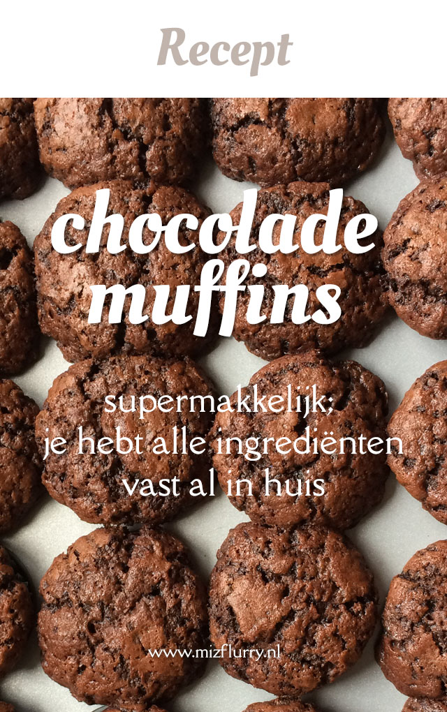Chocolade muffins recept. Supermakkelijk; je hebt alle ingrediënten vast al in huis. 