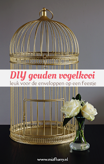 DIY gouden vogelkooi - leuk voor de enveloppen op een feestje