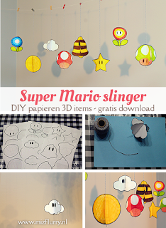 Super Mario slinger - DIY papieren 3D items - gratis download