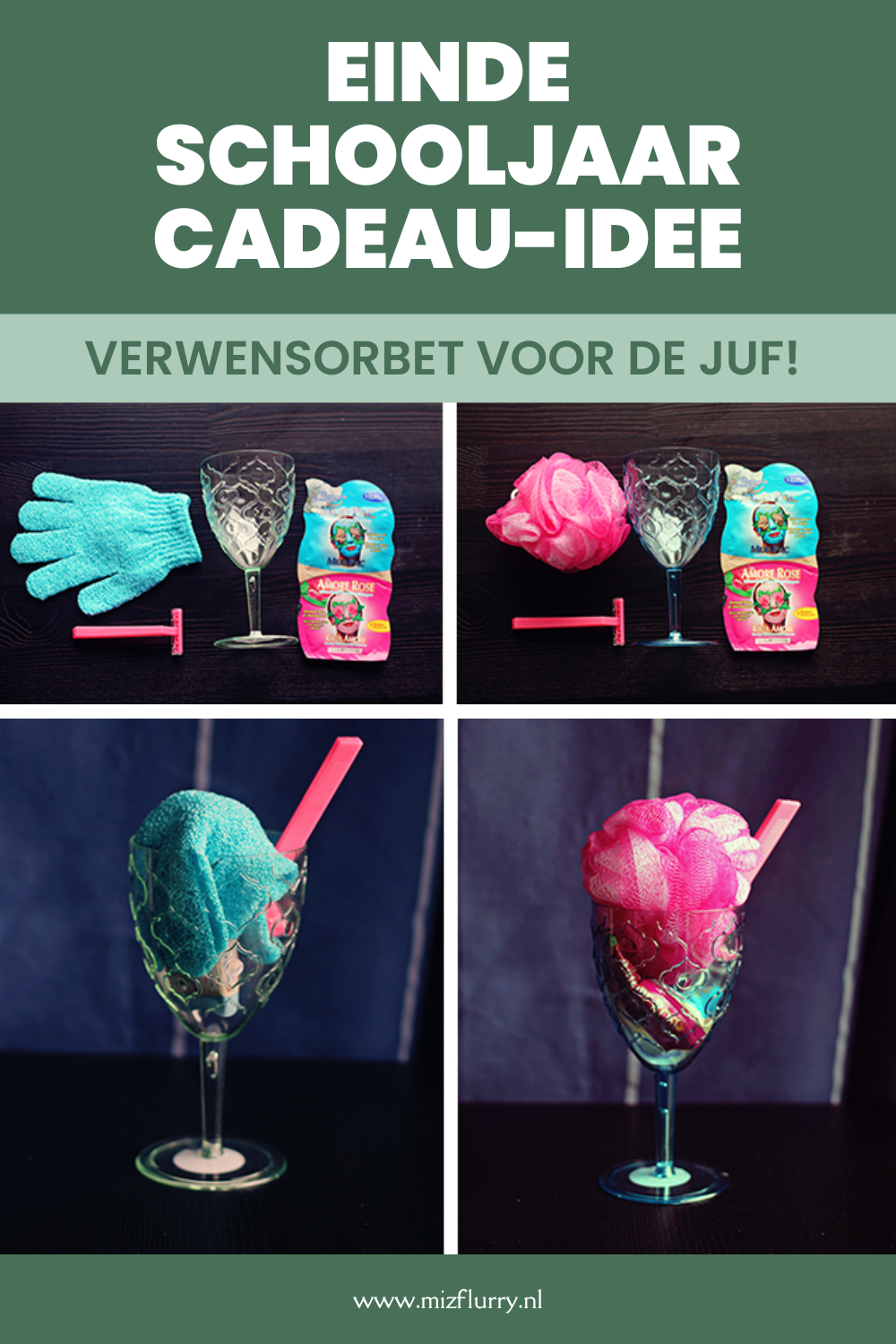 Snel cadeau voor de juf einde schooljaar verwensorbet (Pinterest-afbeelding)