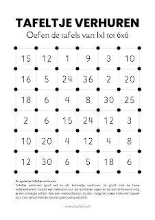 Tafels oefenen een spelletje (gratis printable) - MizFlurry