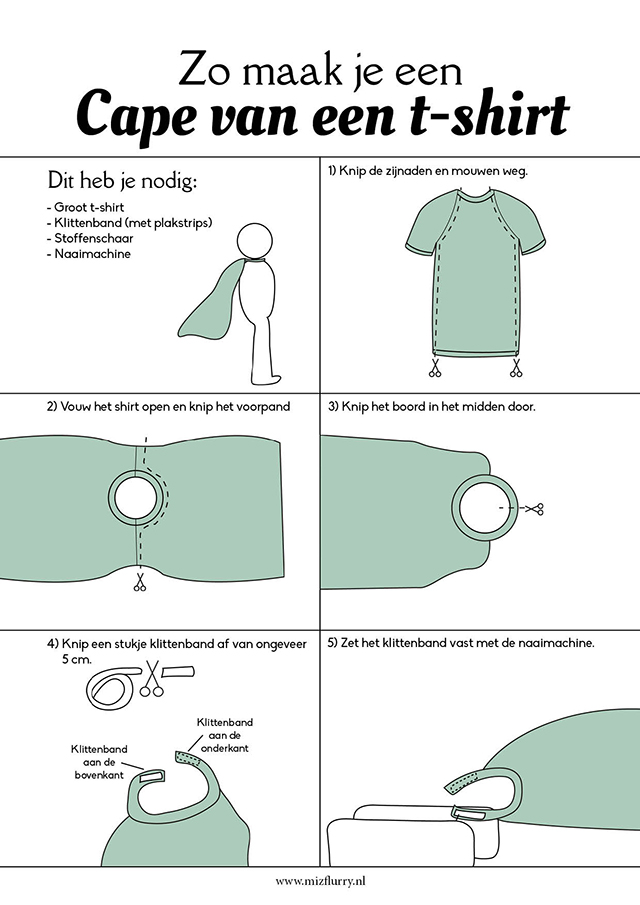Zo maak je een cape van een t-shirt