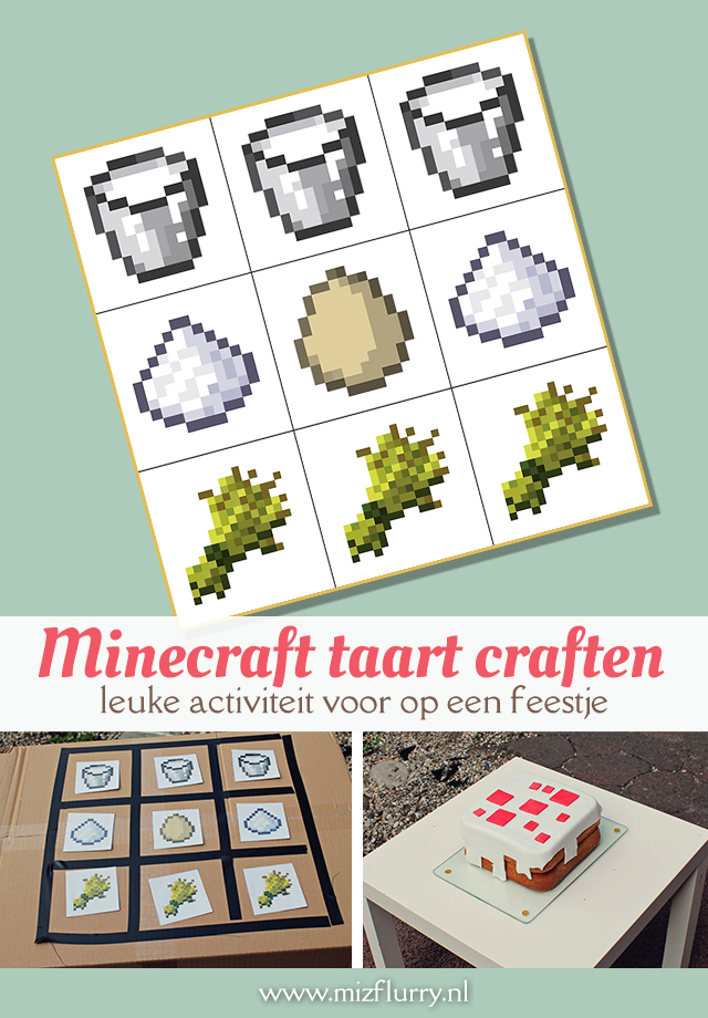 Minecraft taart craften -leuke activiteit voor op een feestje