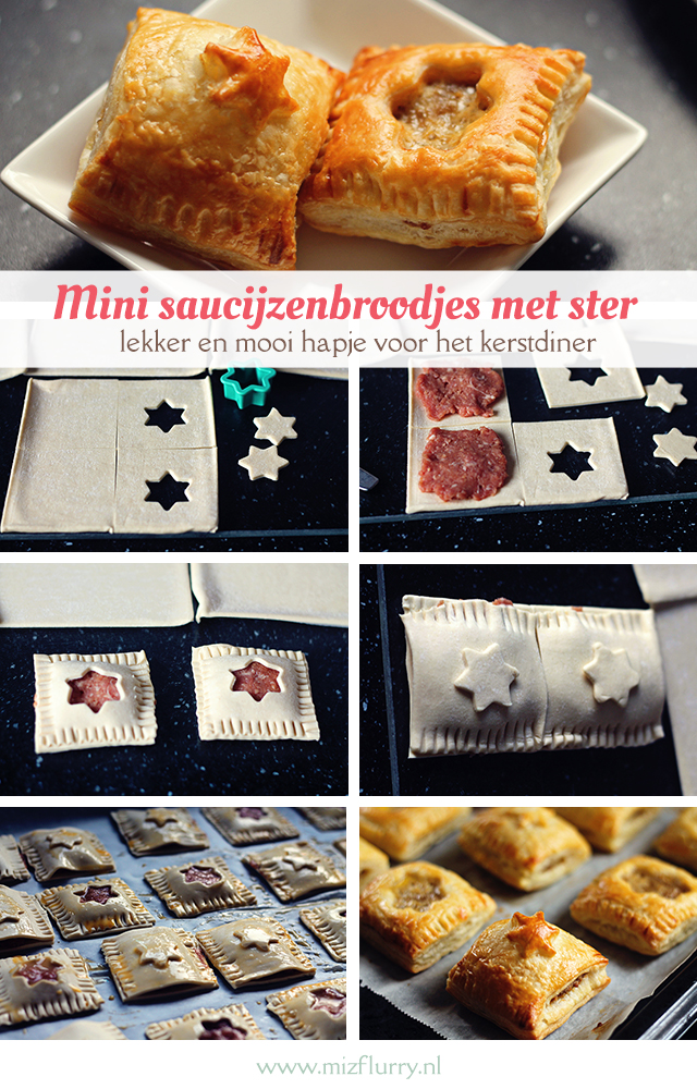 Uitleg hoe je zelf mini-saucijzenbroodjes met een ster maakt. Leuk voor de kerstdagen!