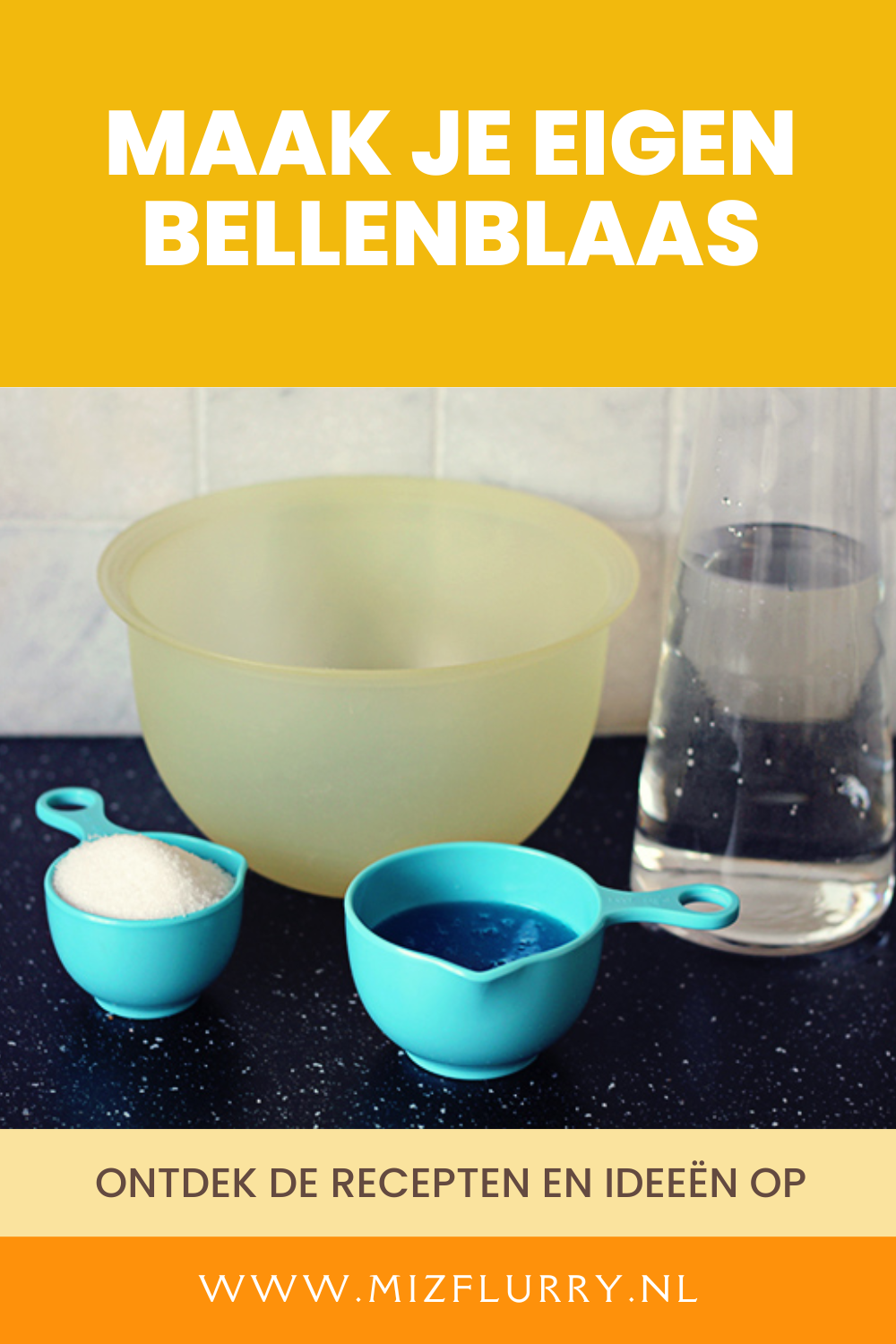 Pinterest-afbeelding met de tekst Maak je eigen bellenblaas. 