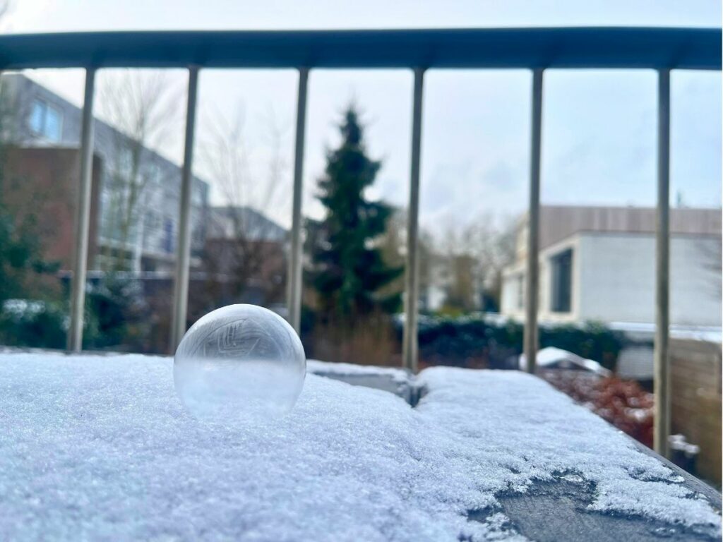 bevroren bel bellenblaas