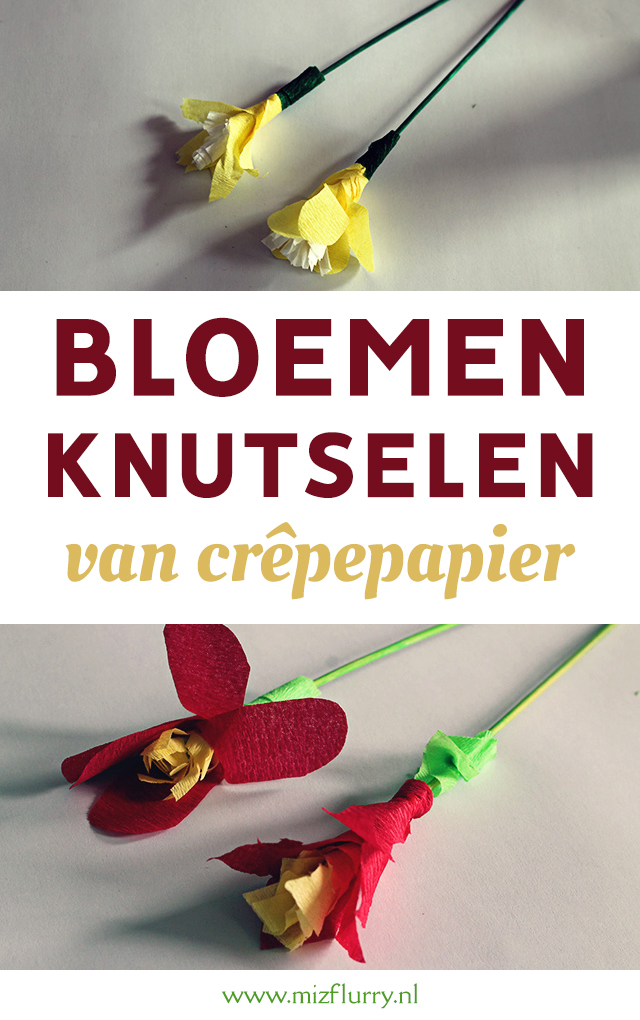 bloemen knutselen crepepapier