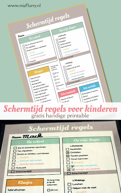 schermtijd kind printable pinterest