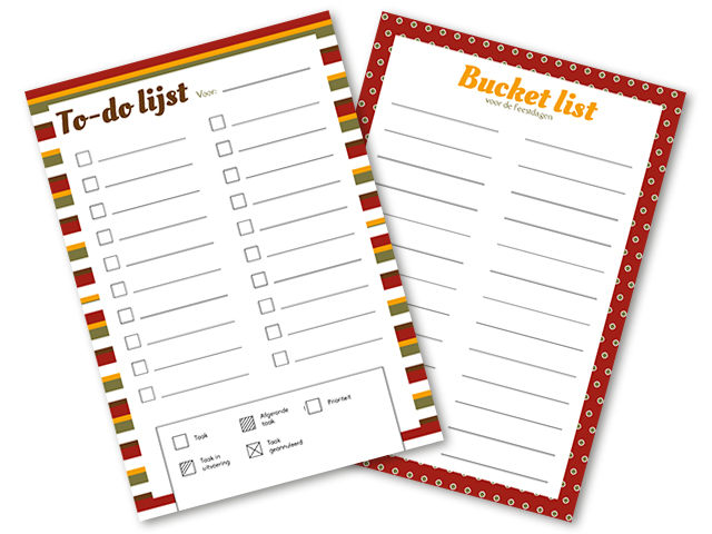 bucket list to-do lijst feestdagen