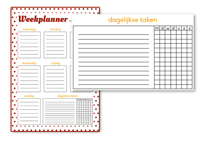 weekplanner downloaden printen