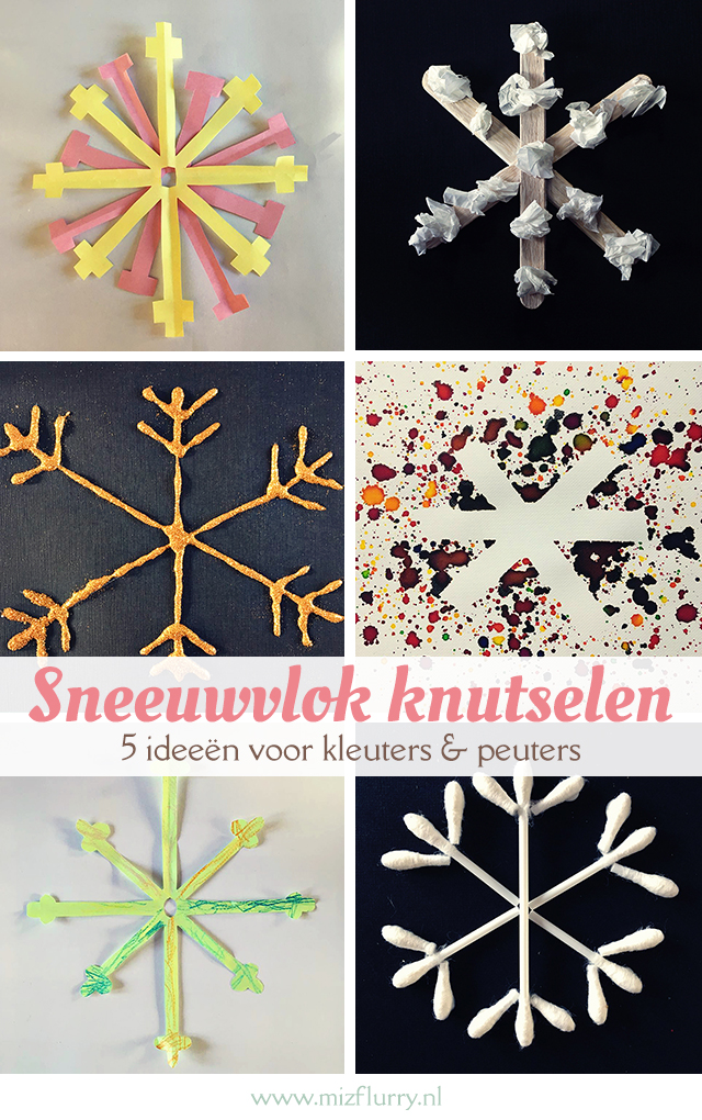 sneeuwvlok knutselen peuters kleuters pinterest