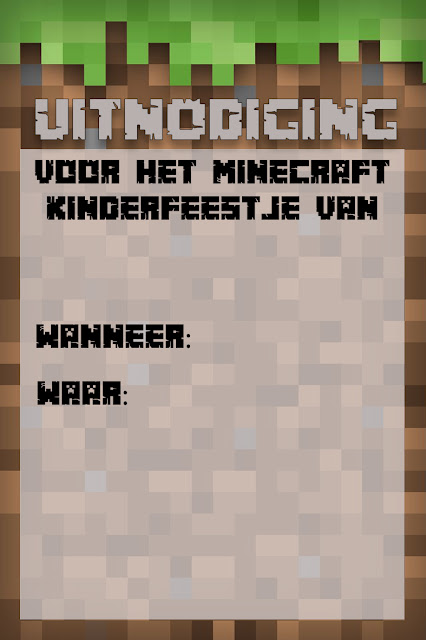 Minecraft uitnodiging leeg template