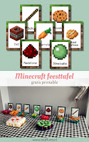 minecraft feesttafel gratis printable pinterest