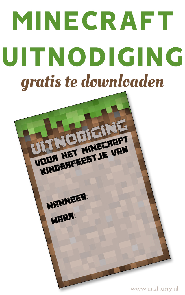 minecraft uitnodiging verjaardag kinderfeestje pinterest