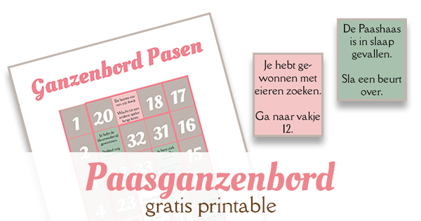 Paasganzenbord printable 