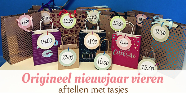 origineel nieuwsjaar vieren aftellen met tasjes