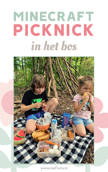 Minecraft picknick in het bos - Pinterest afbeelding