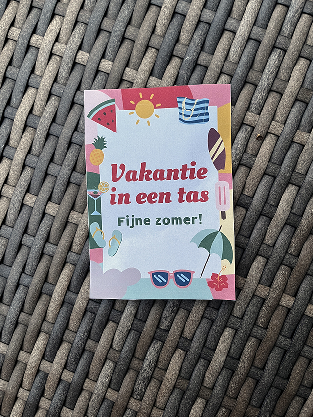 vakantie in een tas label