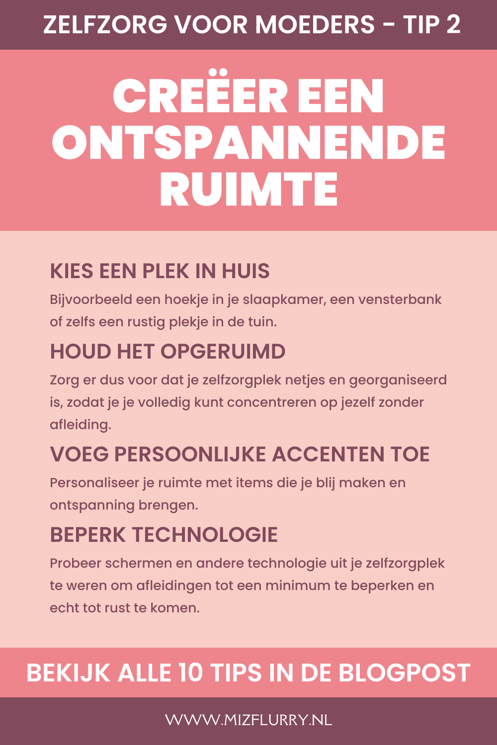 zelfzorg voor moeders tip 2 - creeer een ontspannende ruimte (pinterest-afbeelding)