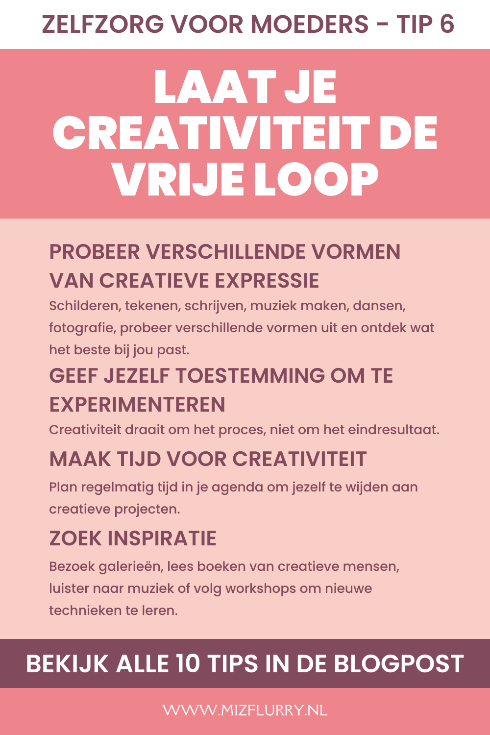 zelfzorg voor moeders tip 6 - laat je creativiteit de vrije loop (pinterest-afbeelding)