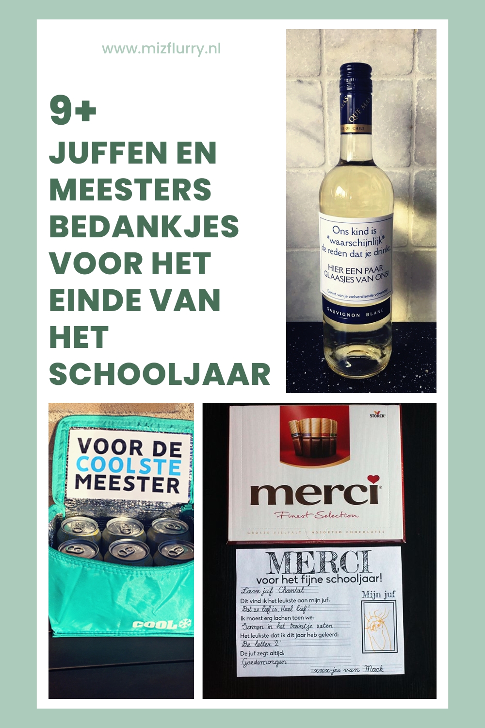 Pinterest afbeelding bedankjes einde schooljaar