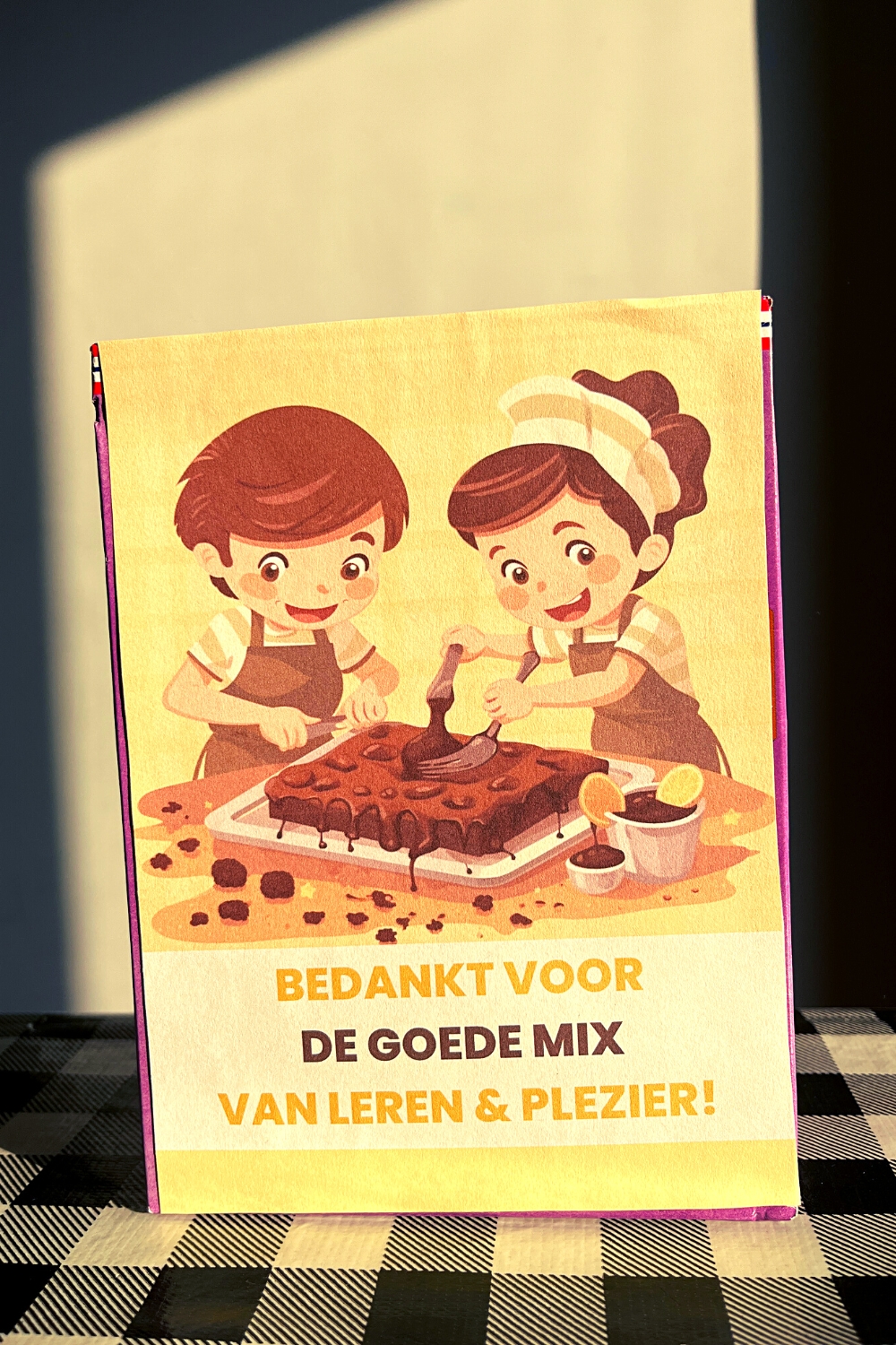 einde schooljaar cadeau brownie mix