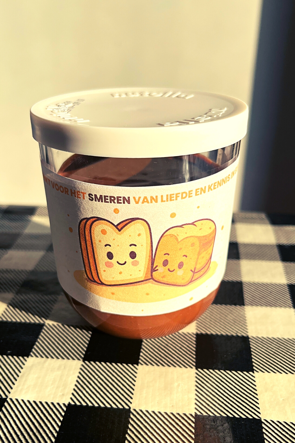 einde schooljaar cadeau pot nutella