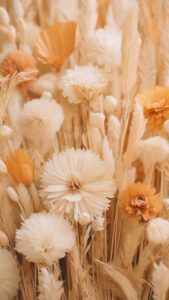 gedroogde bloemen beige iphone achtergrond
