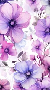 paarse waterverf bloemen achtergrond iphone