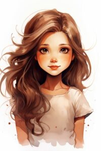 cartoon_meisjes_bruin_haar 7