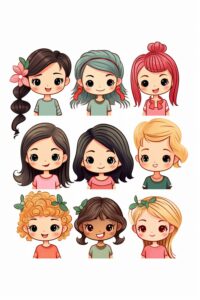 cartoon meisjes haar