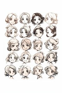 cartoon meisjes hoofd