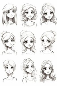 cartoon meisjes_ nek schouders.
