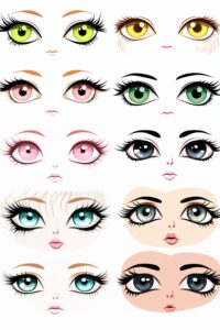 cartoon meisjes ogen