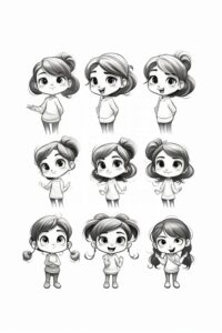 cartoon meisjes poses 2