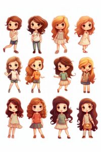 cartoon meisjes poses 4