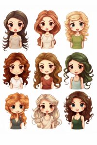 cartoon meisjes poses 3