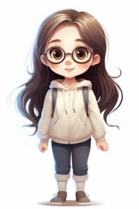 cartoon meisjes schets 4