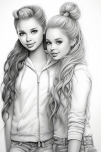 cartoon meisjes schets 6