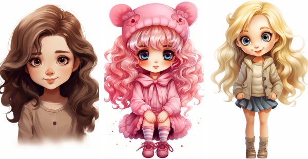 cartoon meisjes uitgelicht