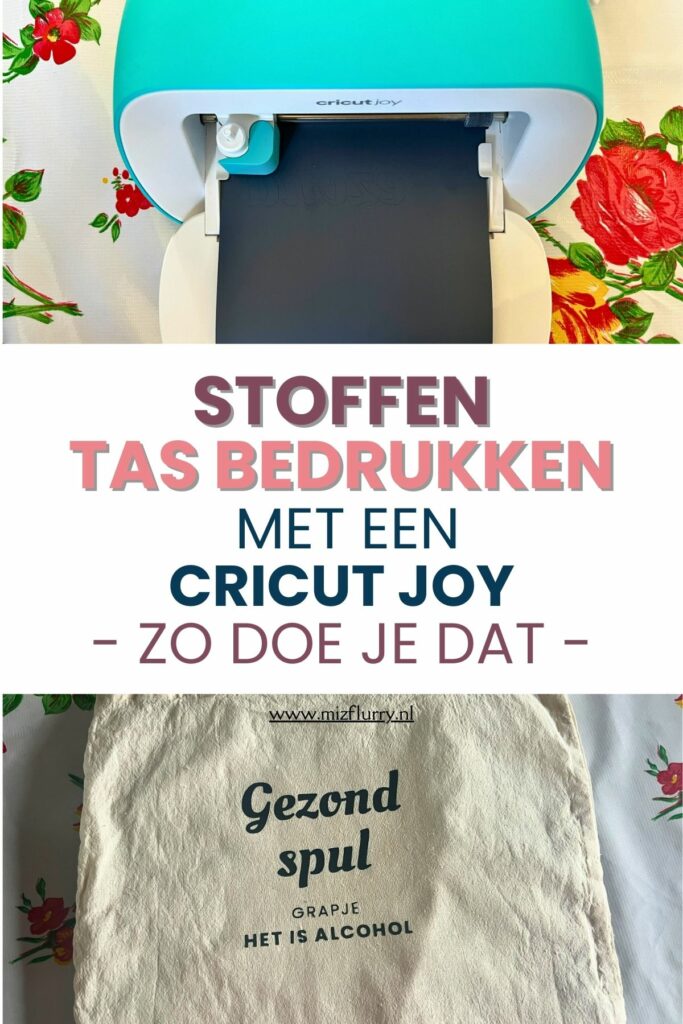 stoffen tas bedrukken met een Cricut Joy, zo doe je dat. Pinterest afbeelding